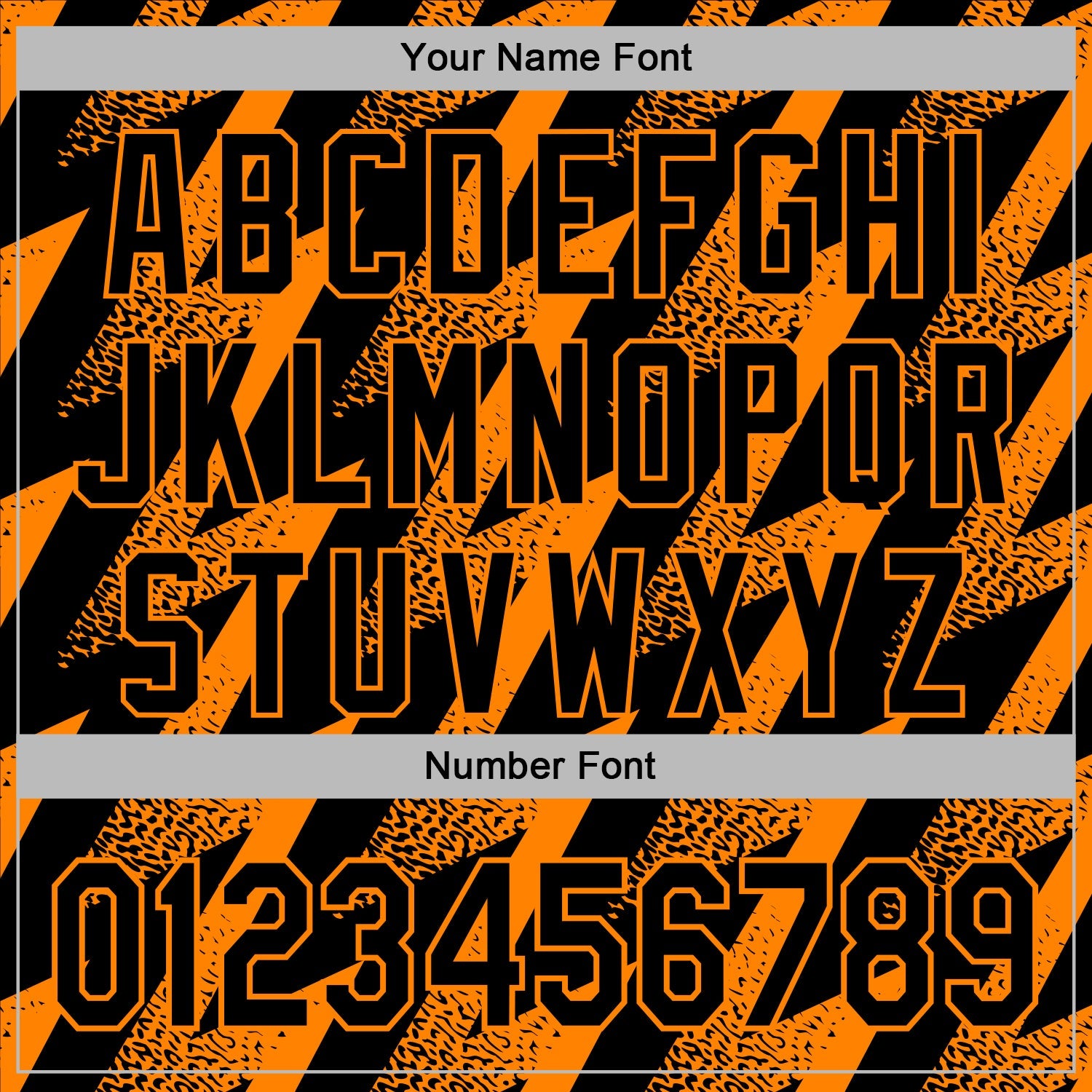Custom Stitched Black Bay Orange Zigzag Shape Sports Pullover Sweatshirt Hoodie