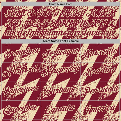 Custom Stitched Crimson Cream Zigzag Shape Sports Pullover Sweatshirt Hoodie