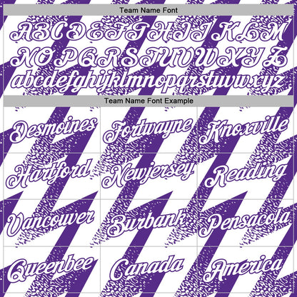 Custom Stitched White Purple Zigzag Shape Sports Pullover Sweatshirt Hoodie