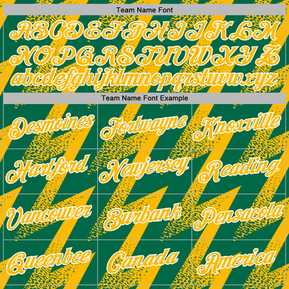 Custom Stitched Kelly Green Gold-White Zigzag Shape Sports Pullover Sweatshirt Hoodie