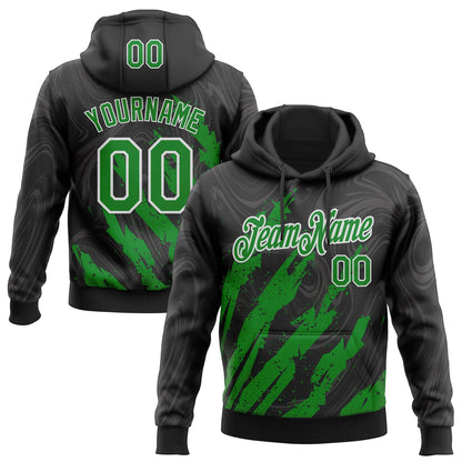 Custom Stitched Black Grass Green-White Splash Sports Pullover Sweatshirt Hoodie