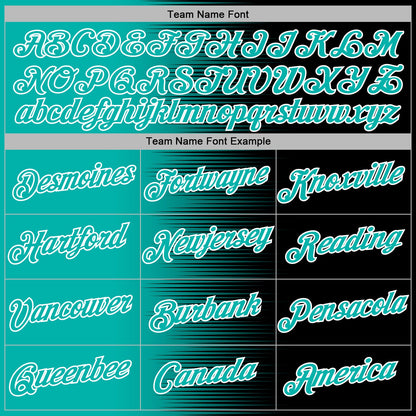 Custom Stitched Black Aqua-White Gradient Line Sports Pullover Sweatshirt Hoodie