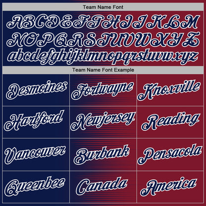 Custom Stitched Crimson Navy-White Gradient Line Sports Pullover Sweatshirt Hoodie