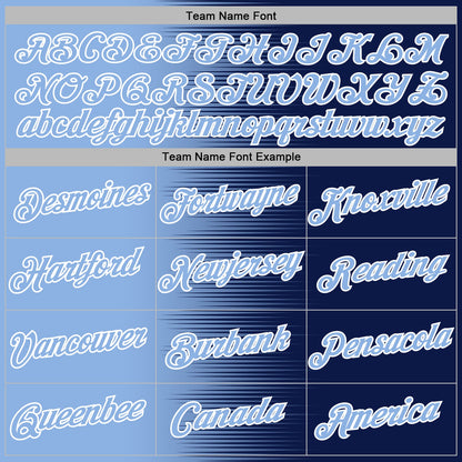 Custom Stitched Navy Light Blue-White Gradient Line Sports Pullover Sweatshirt Hoodie