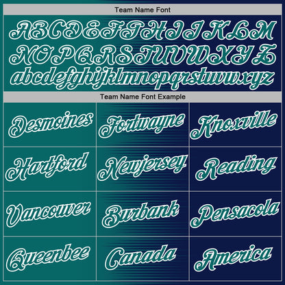 Custom Stitched Navy Teal-White Gradient Line Sports Pullover Sweatshirt Hoodie