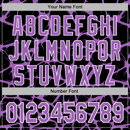 Custom Stitched Black Medium Purple-White Abstract Network Pattern Sports Pullover Sweatshirt Hoodie
