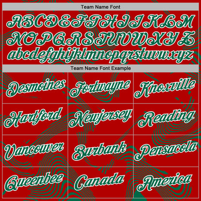 Custom Stitched Red Kelly Green-White Curve Lines Sports Pullover Sweatshirt Hoodie