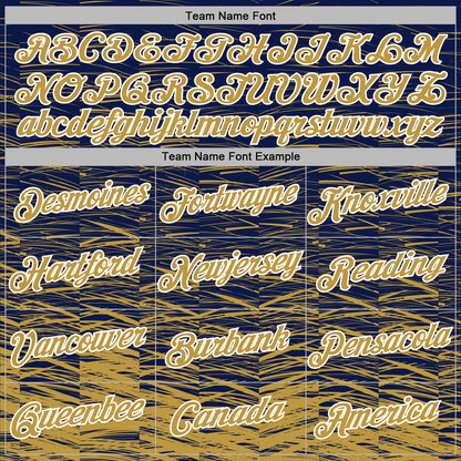 Custom Stitched Navy Old Gold-White Line Sports Pullover Sweatshirt Hoodie