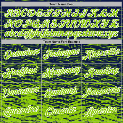 Custom Stitched Navy Neon Green-White Line Sports Pullover Sweatshirt Hoodie