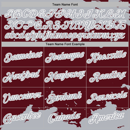 Custom Stitched Burgundy Gray-White Fragment Pattern Sports Pullover Sweatshirt Hoodie