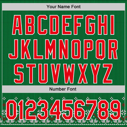 Custom Stitched Green Red-White 3D Christmas Sports Pullover Sweatshirt Hoodie