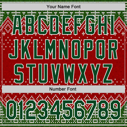 Custom Stitched Red Green-White 3D Christmas Ugly Sweater Sports Pullover Sweatshirt Hoodie