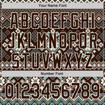 Custom Stitched Brown Brown-Cream 3D Christmas Ugly Sweater Sports Pullover Sweatshirt Hoodie