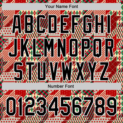 Custom Stitched Red Black-White 3D Christmas Houndstooth Sports Pullover Sweatshirt Hoodie