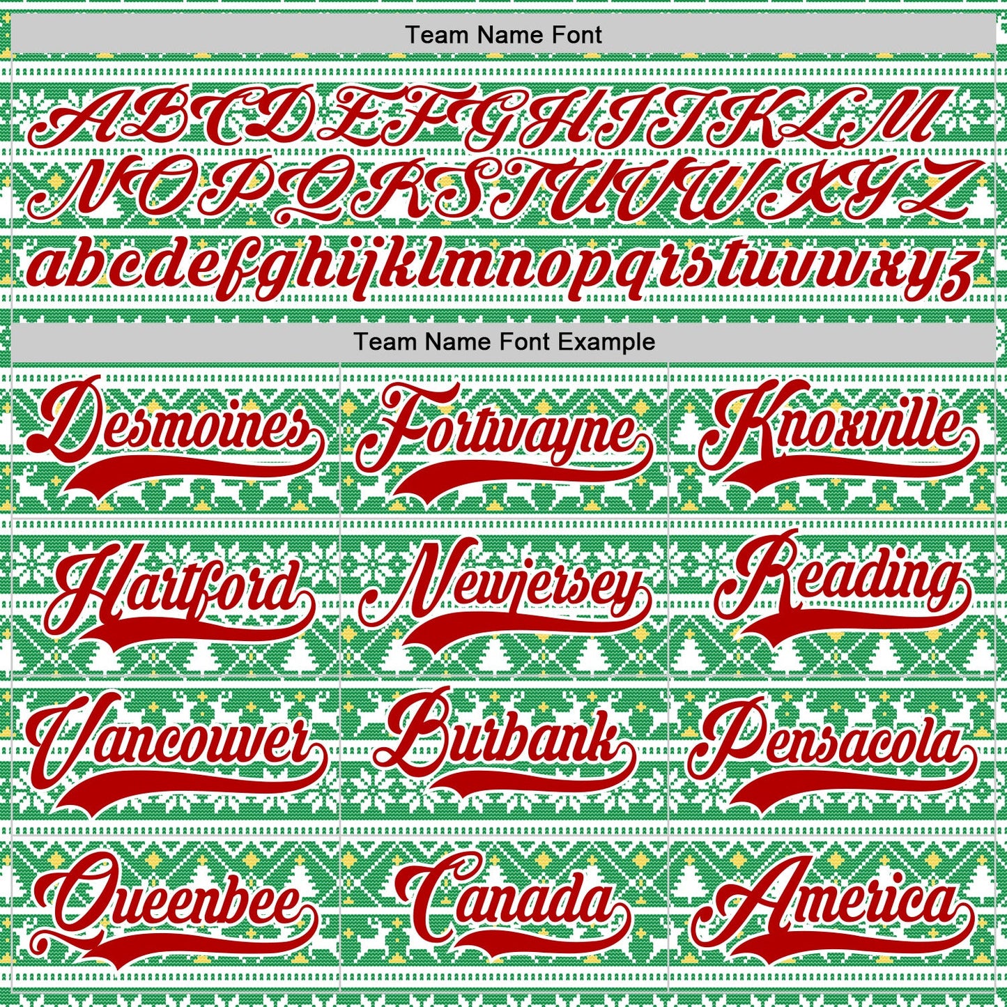 Custom Kelly Green Red-White 3D Christmas Ugly Sweater Hockey Lace Neck Jersey