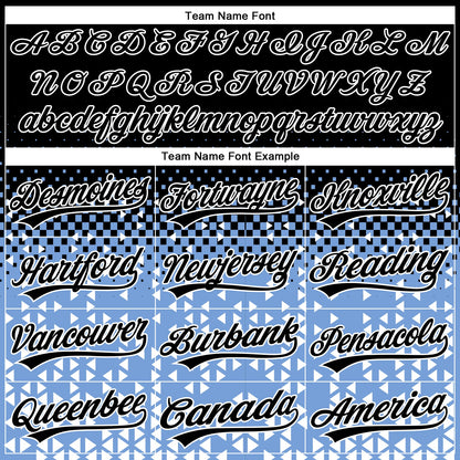 Custom Stitched Light Blue Black-White 3D Pattern Design Geometrico Graph Sports Pullover Sweatshirt Hoodie