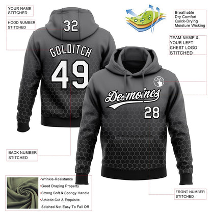 Custom Stitched Steel Gray White-Black 3D Pattern Design Geometrico Graph Sports Pullover Sweatshirt Hoodie