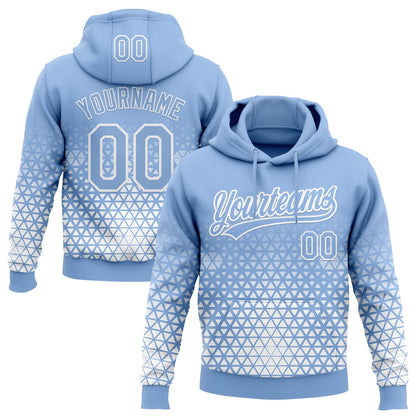 Custom Stitched Light Blue Light Blue-White 3D Pattern Design Geometrico Graph Sports Pullover Sweatshirt Hoodie