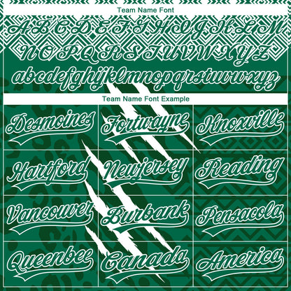 Custom Stitched Green Kelly Green-White 3D Pattern Design Leopardo Sports Pullover Sweatshirt Hoodie