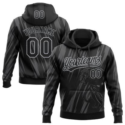 Custom Stitched Steel Gray Black-Gray 3D Pattern Design Leopardo Sports Pullover Sweatshirt Hoodie