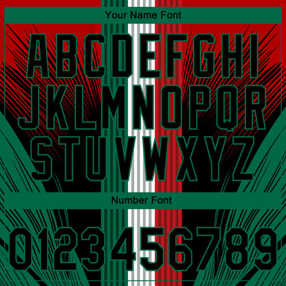 Custom Stitched Red Black-Kelly Green 3D Pattern Design Wolf Sports Pullover Sweatshirt Hoodie