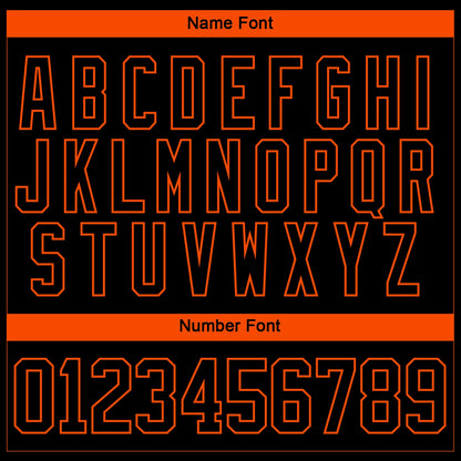Custom Black Orange-White 3D Pattern Curve Lines Hockey Lace Neck Jersey