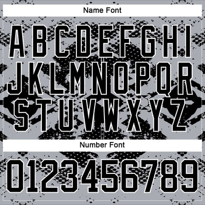 Custom Gray Black-White 3D Pattern Abstract Grunge Hockey Lace Neck Jersey