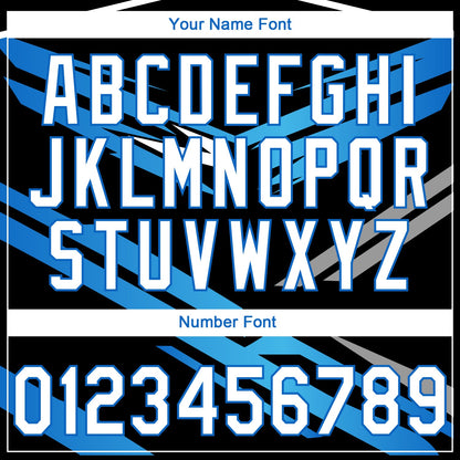 Custom Stitched Black White-Sky Blue E-sports Pattern Pullover Sweatshirt Hoodie