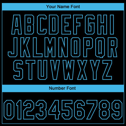 Custom Stitched Black Sky Blue E-sports Pattern Pullover Sweatshirt Hoodie