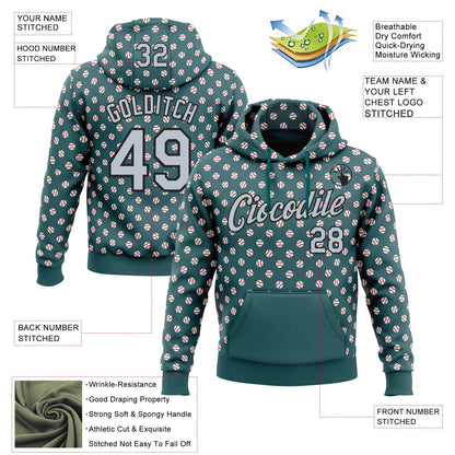 Custom Stitched Midnight Green Silver-Black Baseball Game Day Philadelphia Inspired Sports Pullover Sweatshirt Hoodie