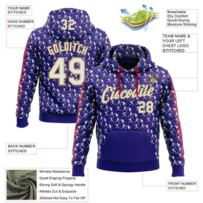 Custom Stitched Dark Purple White Old Gold-Red Baseball Game Day Baltimore Inspired Sports Pullover Sweatshirt Hoodie