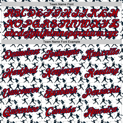 Custom Stitched White Red-Navy Baseball Game Day Houston Inspired Sports Pullover Sweatshirt Hoodie