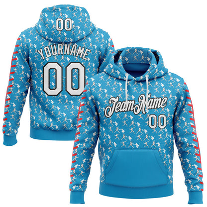 Custom Stitched Panther Blue White Red-Black Baseball Game Day Carolina Inspired Sports Pullover Sweatshirt Hoodie