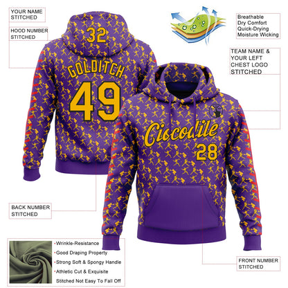 Custom Stitched Purple Gold Red-Black Baseball Game Day Minnesota Inspired Sports Pullover Sweatshirt Hoodie
