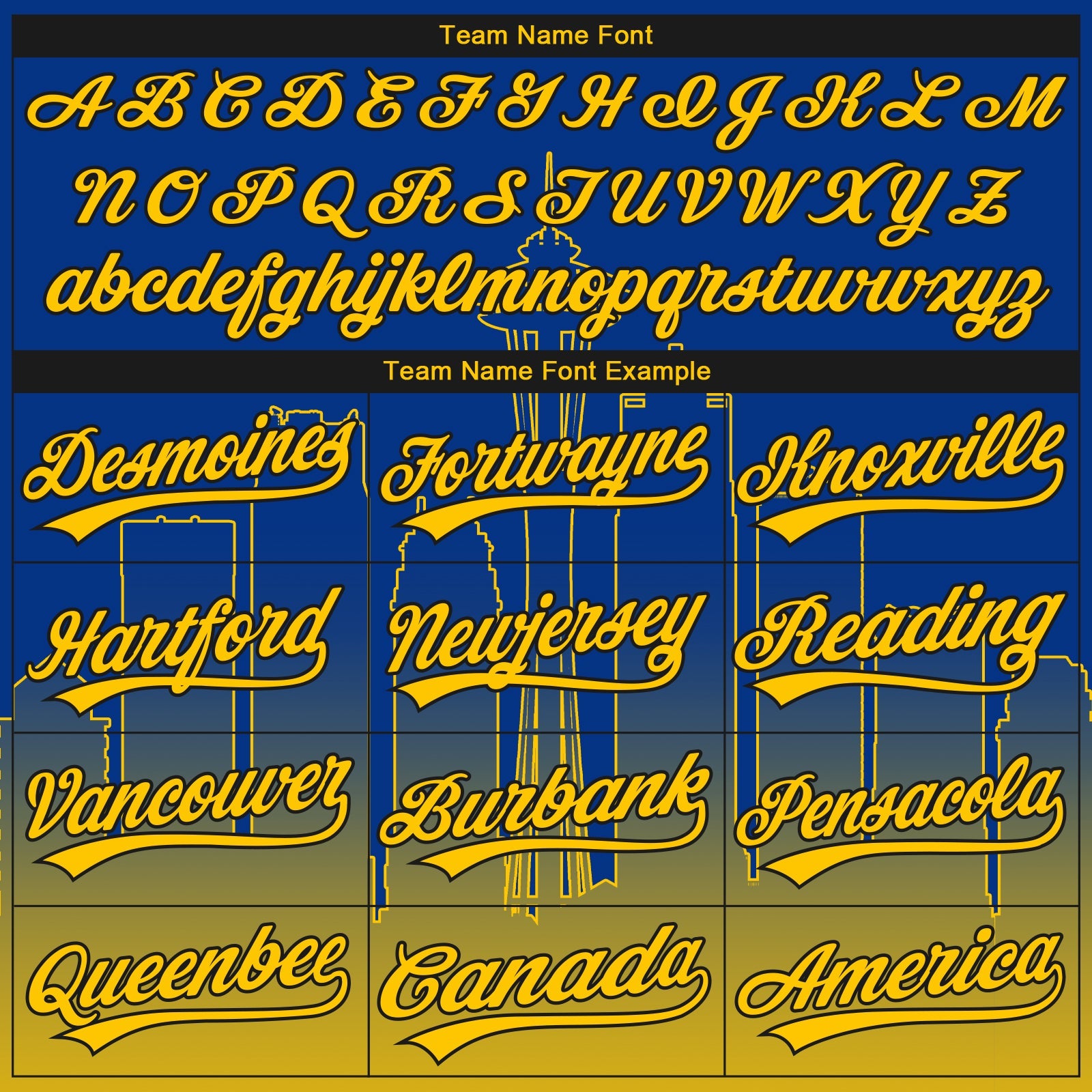 Custom Stitched Royal Yellow-Black Gradient Fashion Seattle City Edition Sports Pullover Sweatshirt Hoodie