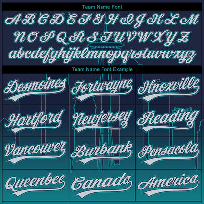 Custom Stitched Navy Gray-Teal Gradient Fashion Seattle City Edition Sports Pullover Sweatshirt Hoodie