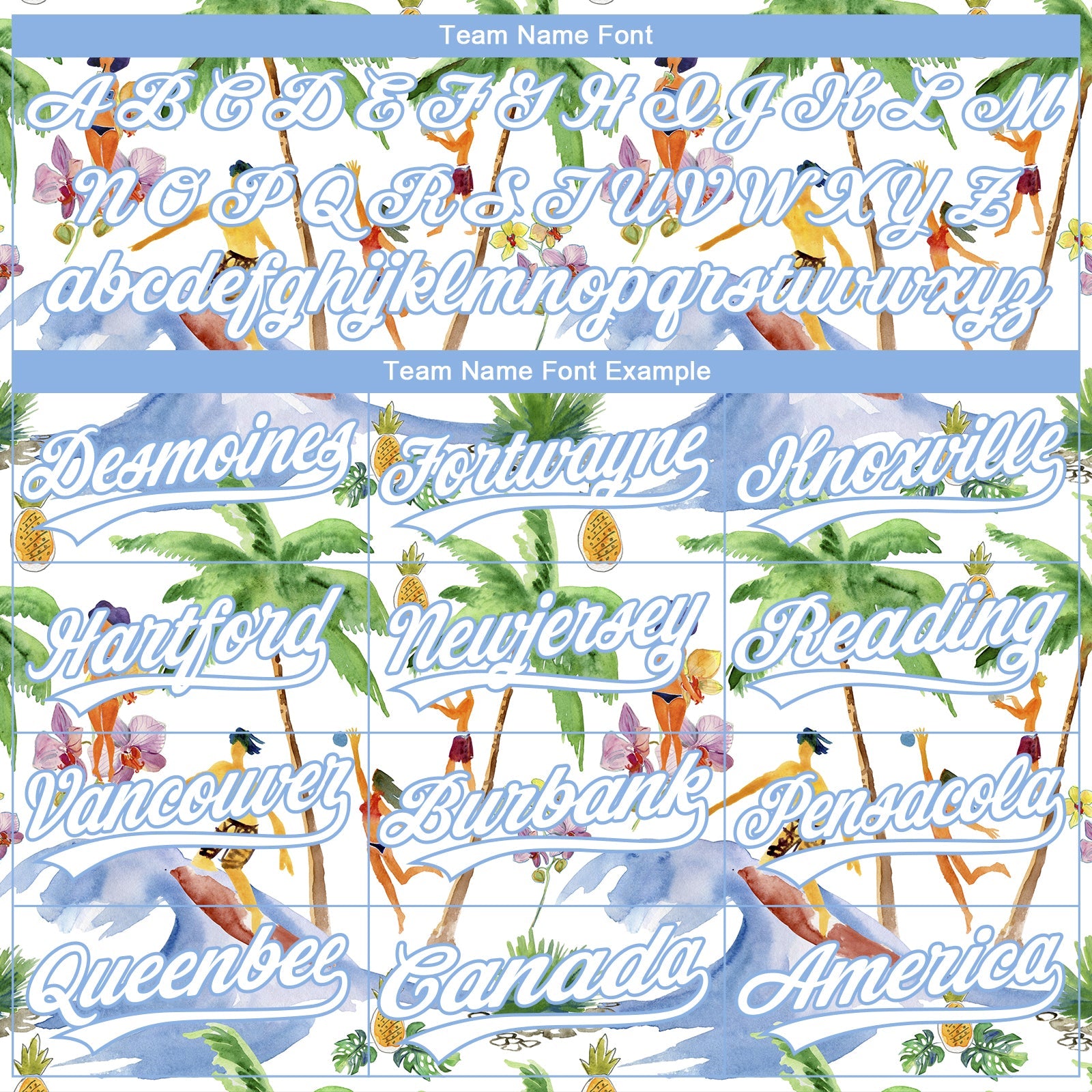 Custom Stitched White Light Blue Hawaii Palm Trees Sports Pullover Sweatshirt Hoodie