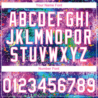 Custom Stitched Graffiti Pattern White-Pink Abstract Splatter Sports Pullover Sweatshirt Hoodie