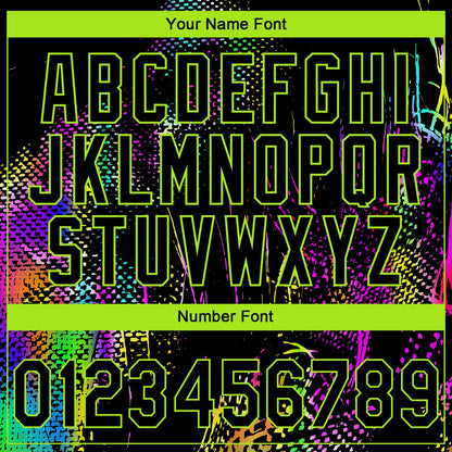 Custom Stitched Black Neon Green Abstract Neon Street Style Sports Pullover Sweatshirt Hoodie