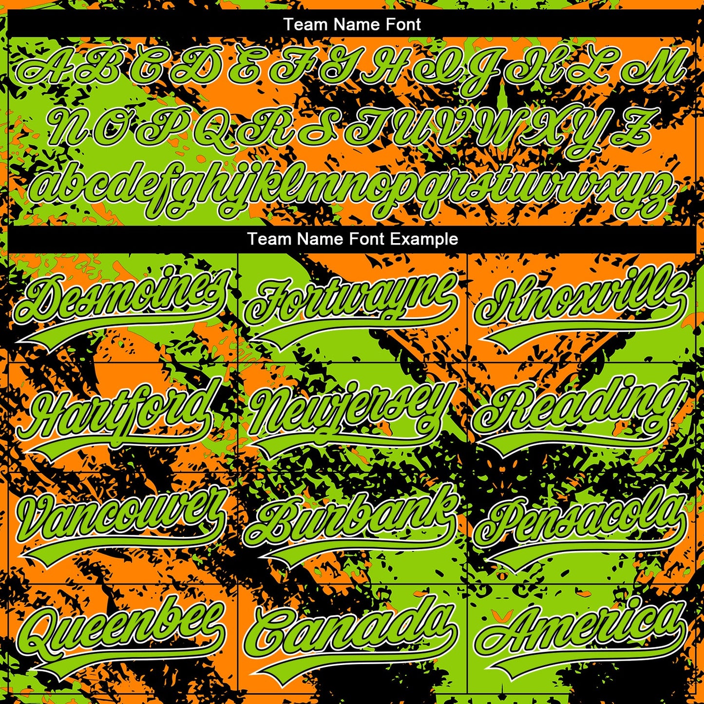 Custom Stitched Black Neon Green Bay Orange-White Abstract Splatter Sports Pullover Sweatshirt Hoodie
