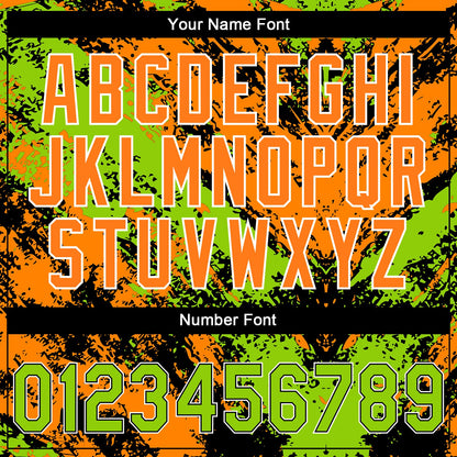 Custom Stitched Black Neon Green Bay Orange-White Abstract Splatter Sports Pullover Sweatshirt Hoodie