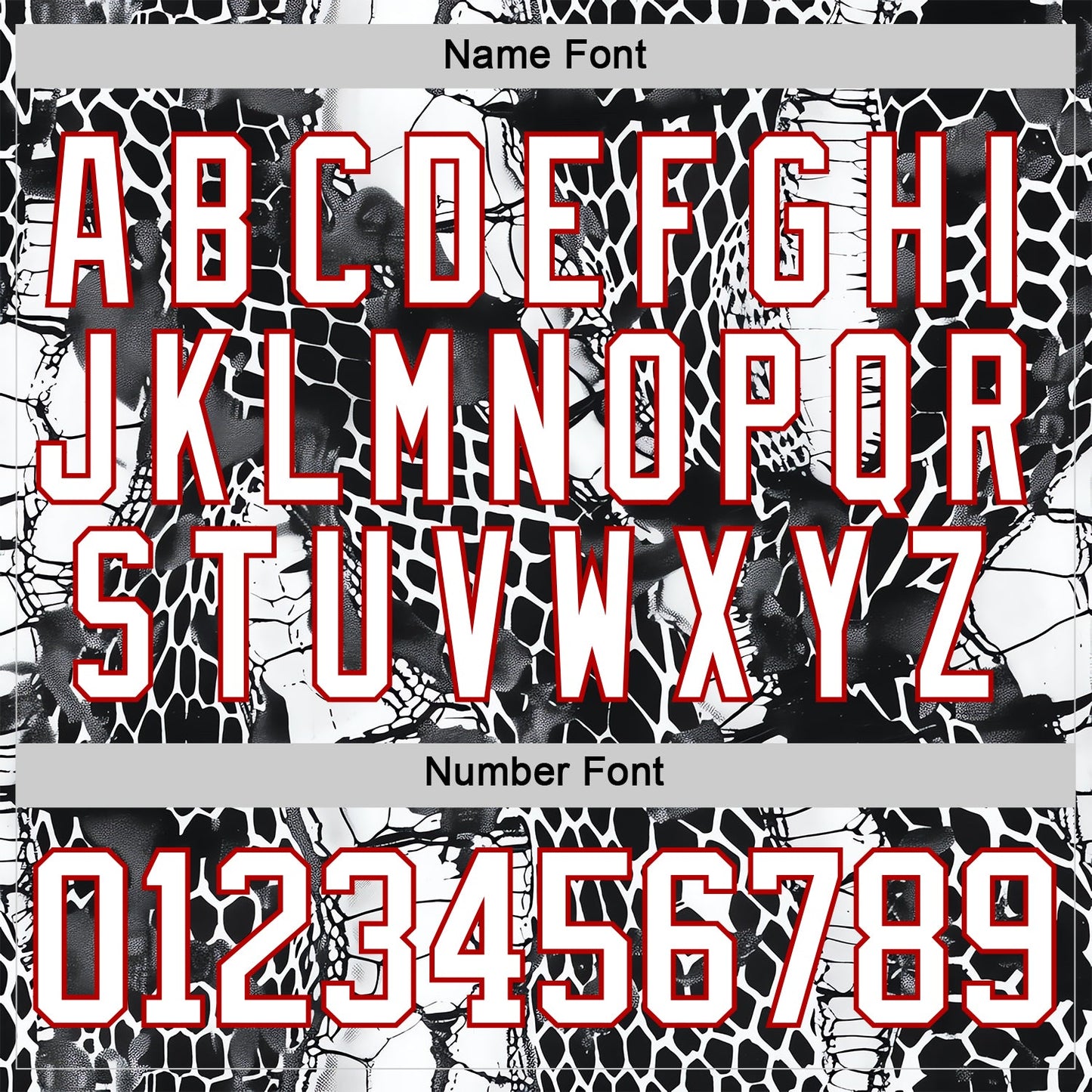Custom Black White-Red Snake Skin Print Hockey Lace Neck Jersey