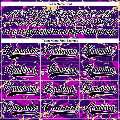 Custom Purple Black Cream-White Lightning Hockey Lace Neck Jersey