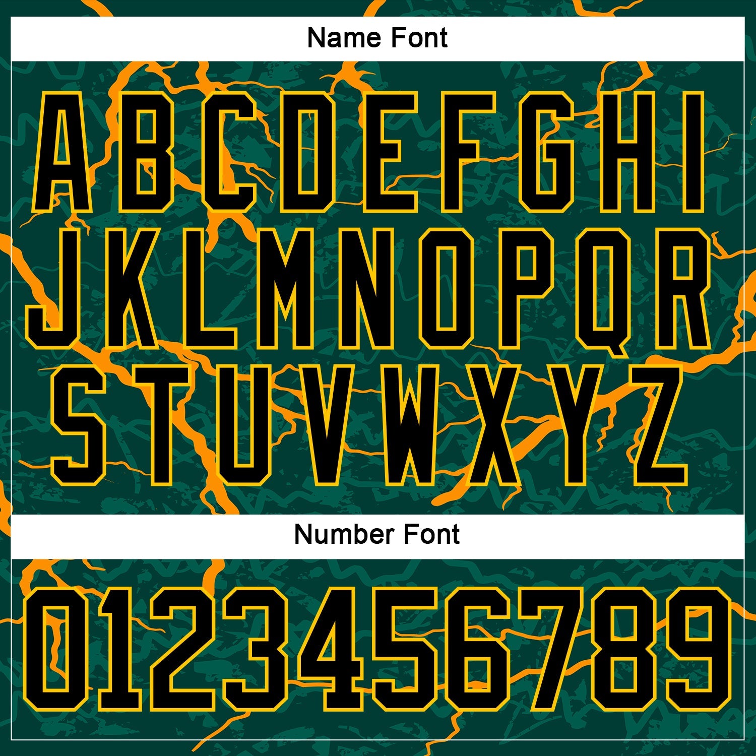 Custom Green Black Orange-Yellow Lightning Hockey Lace Neck Jersey