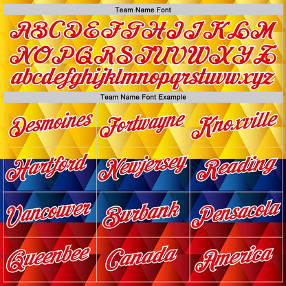 Custom Yellow Red Blue-White Colombia Geometric Performance T-Shirt