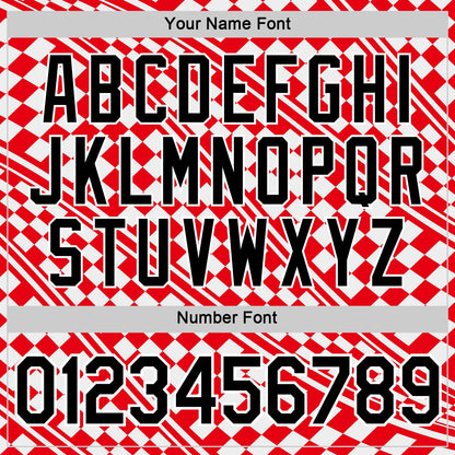 Custom Red Black-White Croatia Plaid Performance T-Shirt