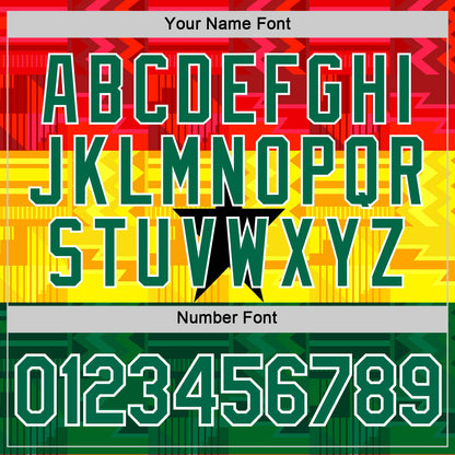 Custom Red Kelly Green White Yellow-Black Ghana Flag Performance T-Shirt
