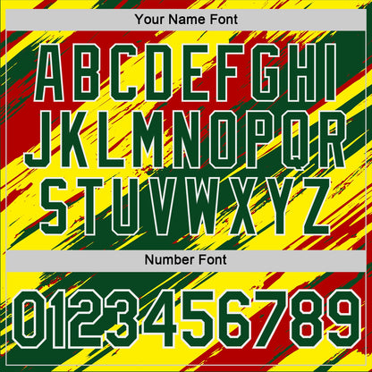 Custom Green White Light Yellow-Red Bolivia Brush Performance T-Shirt