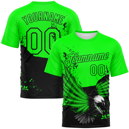 Custom Aurora Green-Black Aguila Eagle Performance T-Shirt