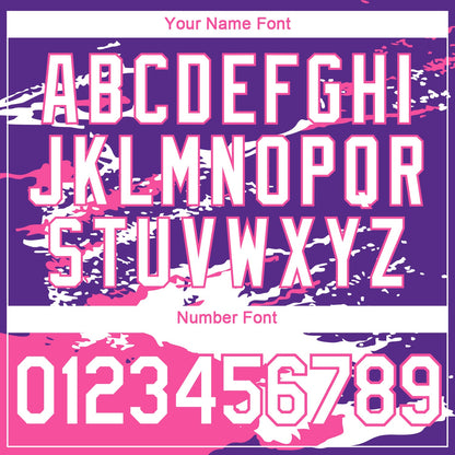 Custom Purple White-Pink Splash Performance T-Shirt